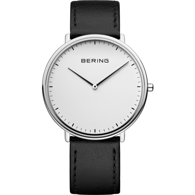 BERING, Watches, male, Gray, ONE SIZE, Unisex Watch Ultra Slim 39 mm Strap Calf Leather 15739-404