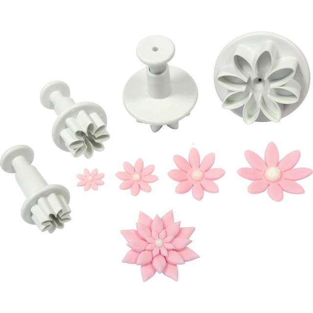 Daisy/Marguerite Flower Plunger Cutters Set - Red