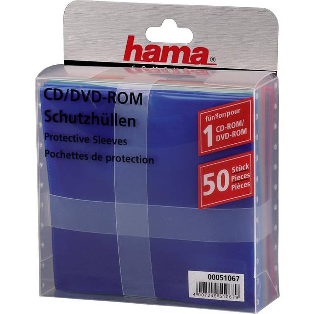 Hama CD/DVD Protective Sleeves x 50 coloured Various Colours