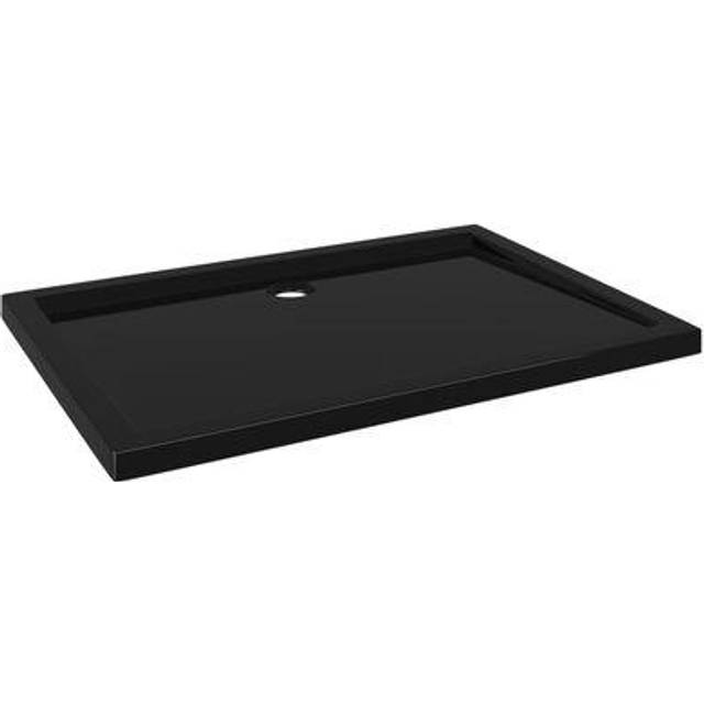 Duschkar rektangulärt ABS svart 70x100 cm