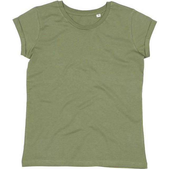(XS, Soft Olive) Mantis Womens/Ladies Roll Sleeve Tee