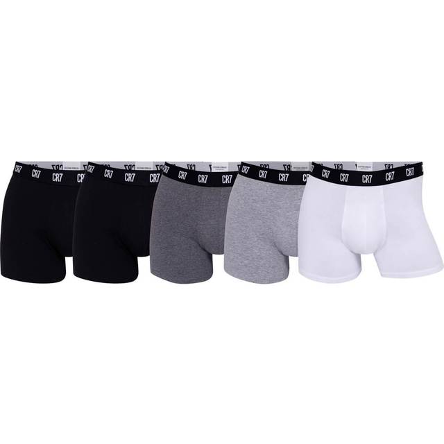 CR7 Boxershorts för män i bomull, svart/grå/vit, XXL