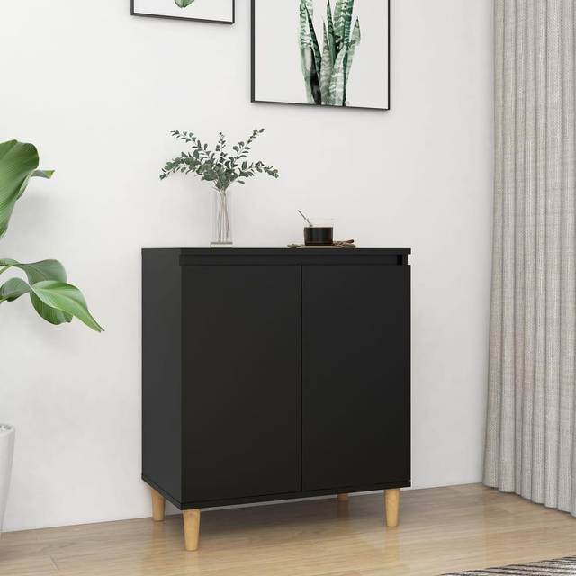 vidaXL Sideboard&Solid Wood Legs Concrete Grey 60x35x70 cm Engineered Wood