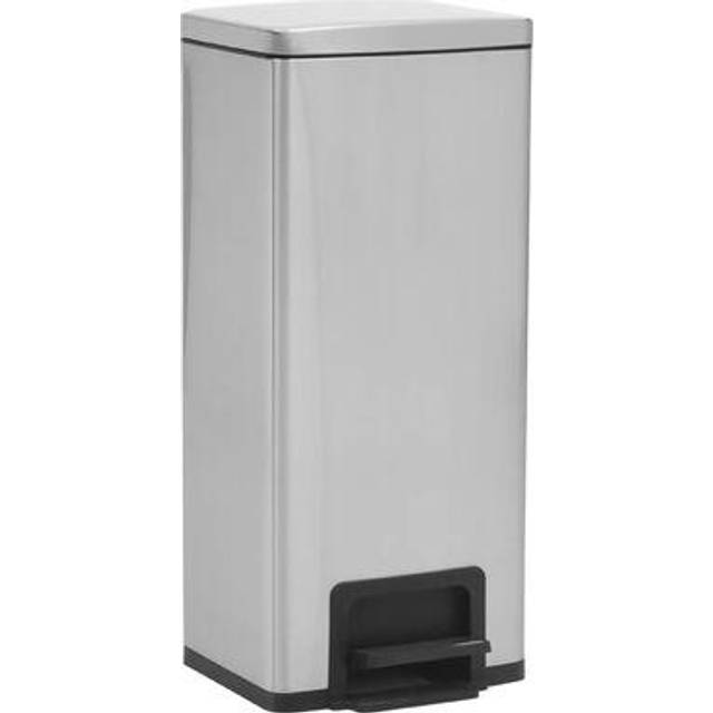 vidaXL Dustbin with Pedal Anti-fingerprint 30L Silver Stainless Steel
