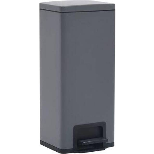vidaXL Dustbin with Pedal Anti-fingerprint 30L Grey Stainless Steel