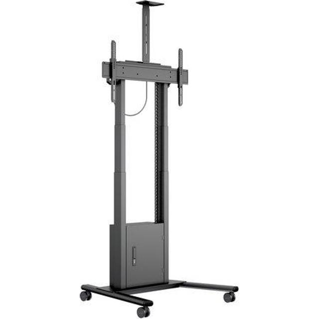 Multibrackets M Motorized Floorstand - Ställ - motoriserad - för LCD-TV - vit - skärmstorlek: 42"-100" - golvstående - med skåp och kamerahylla