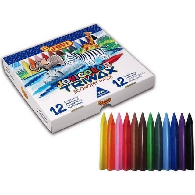 Jovi - Jumbo Easy Grip Crayons, Box med 300 triangulära kritor, Assorterade färger, Superresistent och högpresterande, Glutenfri (979)