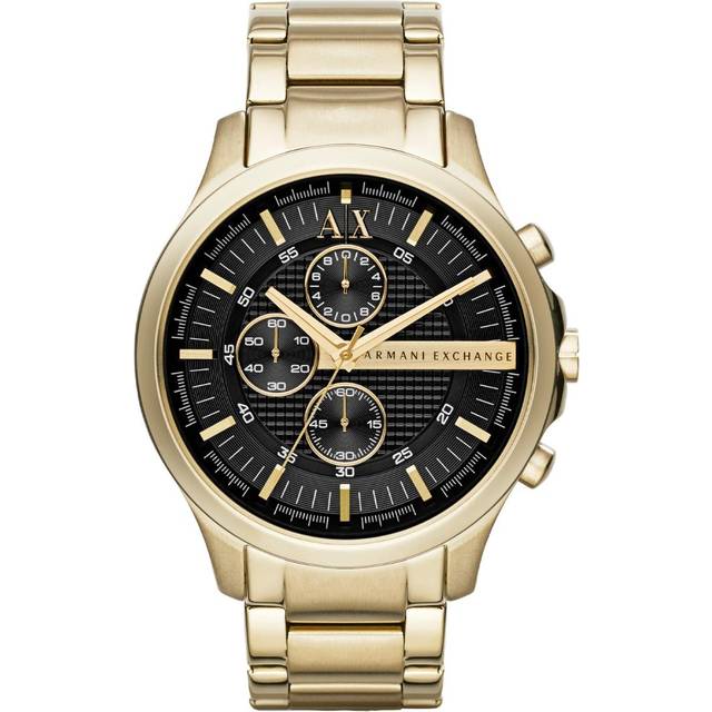 Armani Exchange kronograf kvartsur för män med rostfritt stålrem AX2137, Guld, 46, Armband