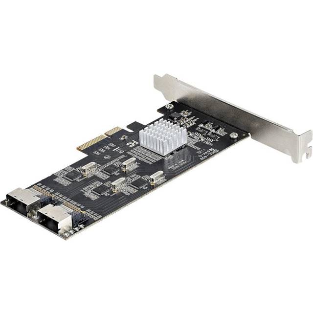StarTech.com SATA PCIe-kort med 8 portar – PCI Express 6 Gbps SATA-expansionsadapterkort med 4 värdstyrenheter – SATA PCIe-kontrollkort – PCI-e x4 Gen 2 till SATA III – SATA HDD/SSD