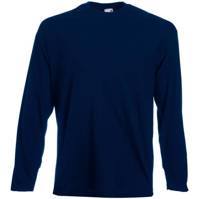 (Medium, Midnight Blue) Mens Value Long Sleeve Casual T-Shirt
