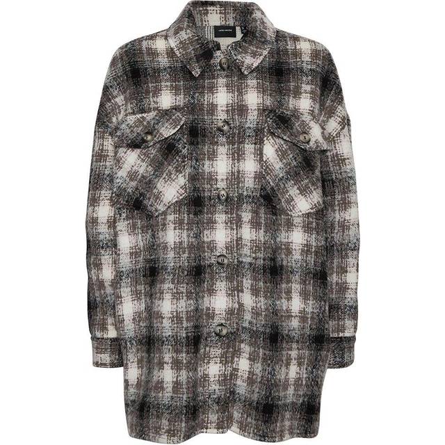 VERO MODA Vmluna jacka Ga Noos Shacket för kvinnor, Bungee Cord/Checks: check, M
