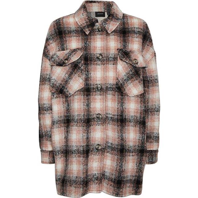 Vero Moda Vmluna jacka för kvinnor Ga Noos Shacket, Dimmig ros/kontroller: kontrollera, S