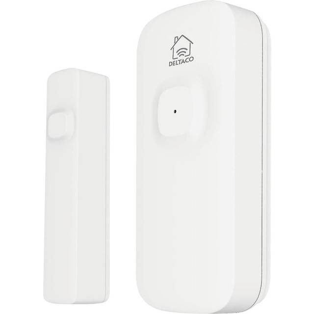 Deltaco Smart Home Magnetisk dörr- och fönstersensor, Wi-Fi - Vit