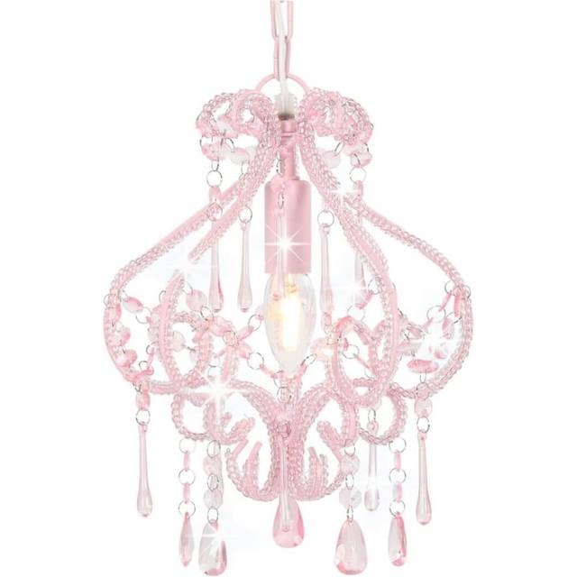 vidaXL Ceiling Lamp with Beads White Round E14