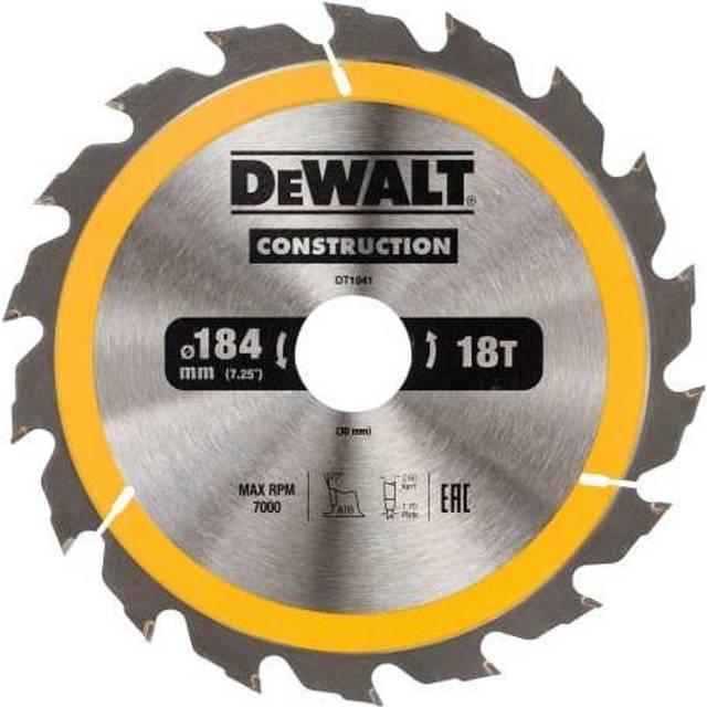 DeWalt Construction Circular Saw Blade 184mm 18T 30mm