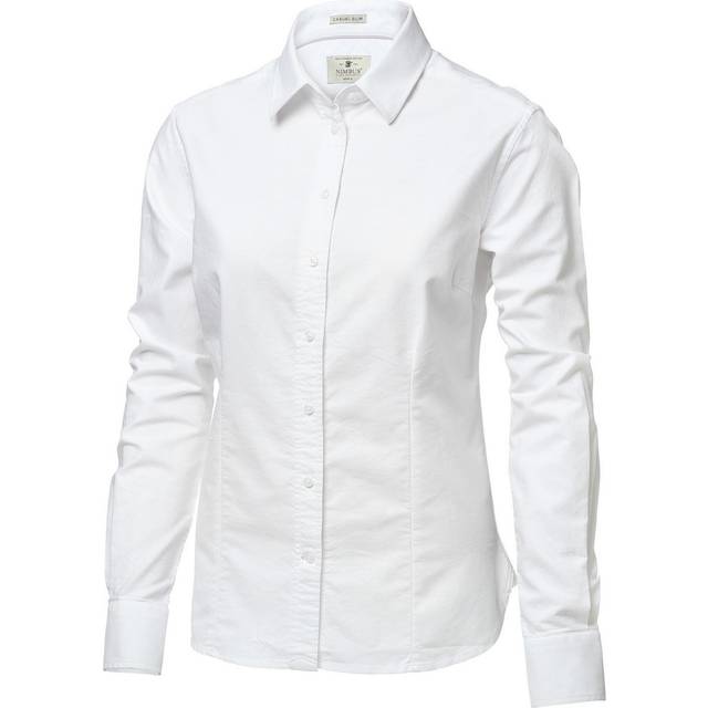 (L, White) Nimbus Womens/Ladies Rochester Oxford Long Sleeve Formal Shirt