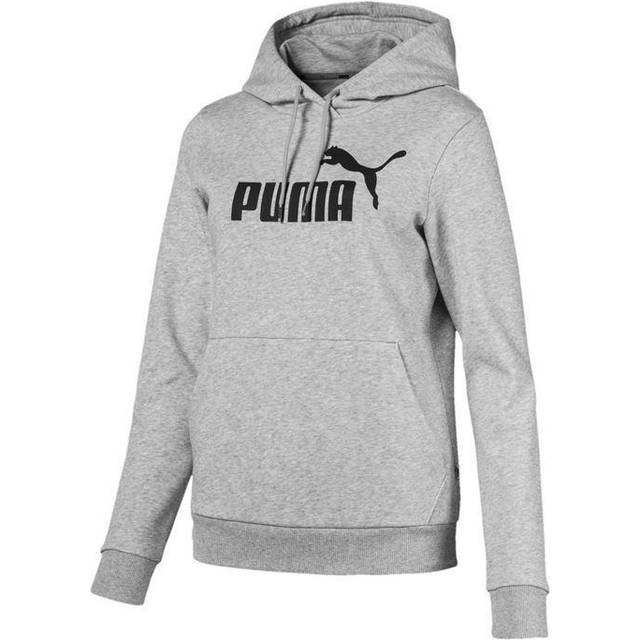 Puma Essentials Logo Womens Hoodie - Grey Cotton - Size X-Large