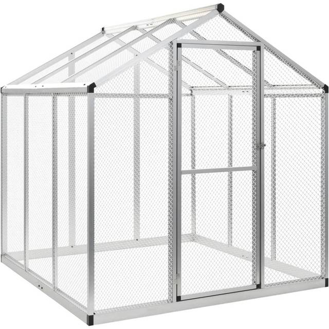 vidaXL Outdoor Aviary Aluminium 183x178x194 cm - Silver