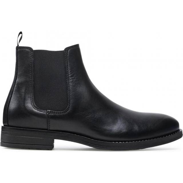 JACK & JONES Jfwargo läder Chelsea Ln herr Chelsea-sko Chelsea Boots, Antracit, 42 EU