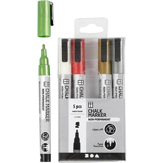 Chalk markers - Metallic Färger - Spets 1,2-3 mm - 5 st
