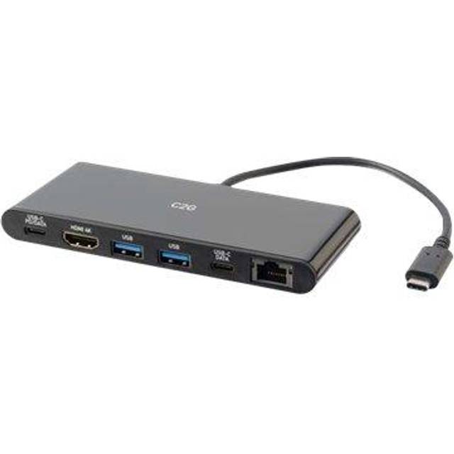C2G USB-C Docking Station with 4K HDMI, Ethernet, USB and Power Delivery - Dockningsstation - USB-C / Thunderbolt 3 - HDMI - 1GbE