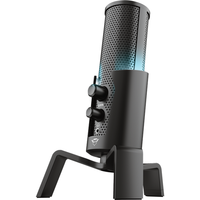 Trust Gaming GXT 258 Fyru Streaming Microphone for PlayStation 5, Gaming Mic with LED Lighting, 4 Recording Patterns, USB Microphone for Podcast, Vlogging, Music, ASMR, PC, Laptop, PS4, PS5 - White
