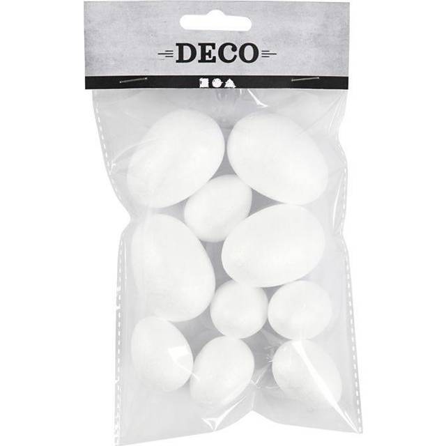 Polystyrene Eggs 10cm 5pcs white