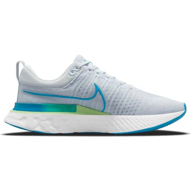 Nike React Infinity Run Flyknit 2 'Pure Platinum Emerald Laser Blue' CT2357-007 - Grey/Blue - 10