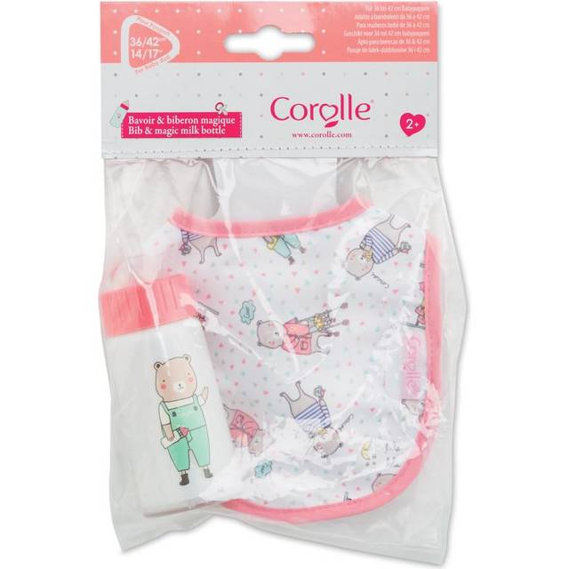 "Corolle Bib and Magic Milk Bottle Baby Doll Accessories Set - Mon Grand Poupon Feeding Accessories Fit 14"" and 17"" Baby Dolls"