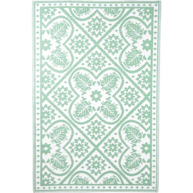 Esschert Design Utomhusmatta 182x122 cm kakel grön och vit