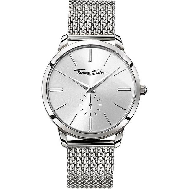 THOMAS SABO Mens Rebel Spirit Stainless Steel Mesh Bracelet Watch WA0300-201-201-42MM - Silver