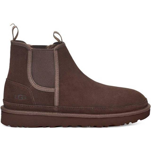 Ugg Mens Dark Brown Neumel Logo-debossed Suede Chelsea Boots Eur 40 / 6 Uk Men