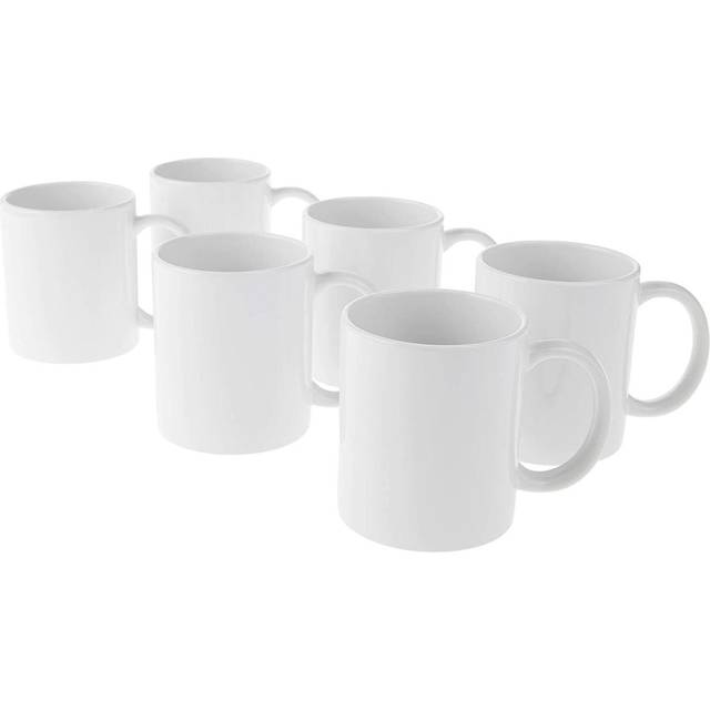 Cricut Mug Press Ceramic Mug Blank, White, 6x 350ml
