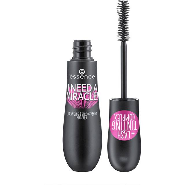 essence cosmetics I NEED A MIRACLE! Volym- & stärkande mascara, nr 01, svart, volymgivande, stärkande, färgningseffekt, vegansk, utan mikroplastiska partiklar, nanopartiklar fri, utan parfym, 1-pack