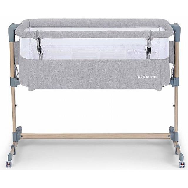 Kinderkraft Neste Air Bedside Crib - Grey / Wood