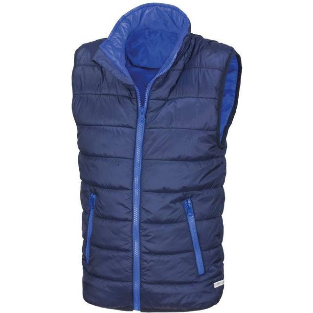 (2XS, Navy/Royal) Result Core Childrens/Kids Sleeveless Zip Up Bodywarmer