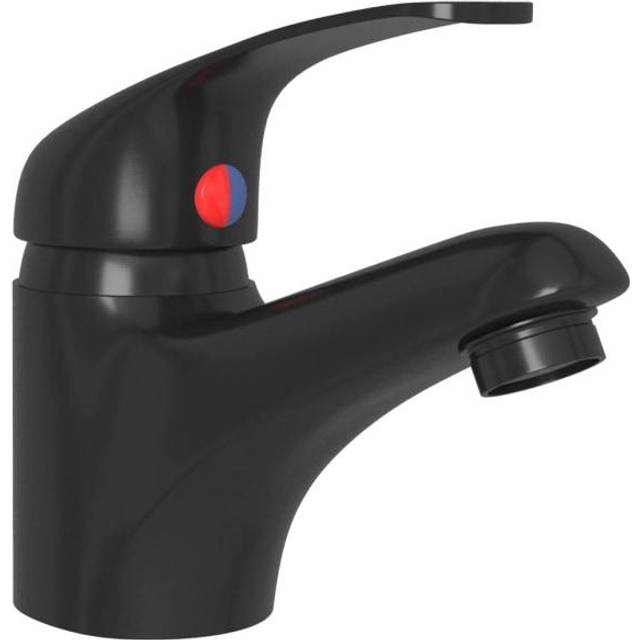 vidaXL Basin Mixer Tap Black Bathroom Sink Faucet Plumbing Fixture Water Hose