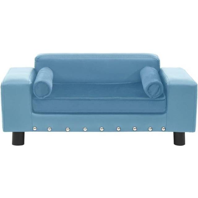 vidaXL hundesofa 81x43x31 cm plys og kunstlæder grå