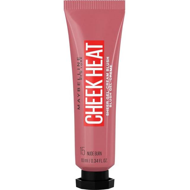 Maybelline New York Cheek Heat Blush, rouge, gelformel, vattenbaserad färgpigment, glansig finish, nr 15 naken bränn