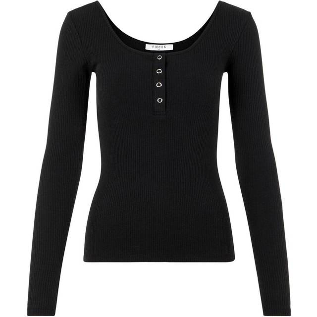 Pieces  Long Sleeve T-shirt PCKITTE LS TOP  - EU XL - Black - EU XL