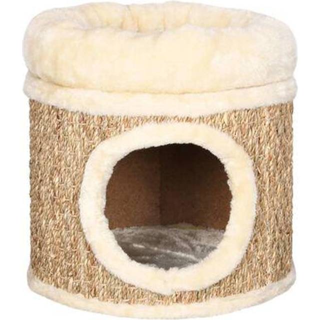 vidaXL Cat House with Luxury Cushion Seagrass Cat Condo Basket House Furniture