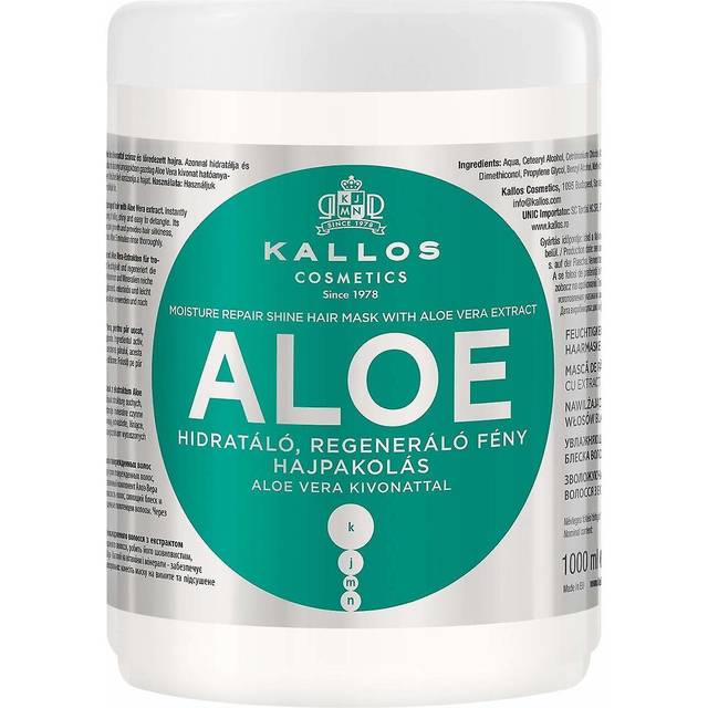 Kallos Kjmn Aloe Vera Moisture Repair Shine Hair Mask for dry and damaged hair with Aloe Vera extract 1000 ml