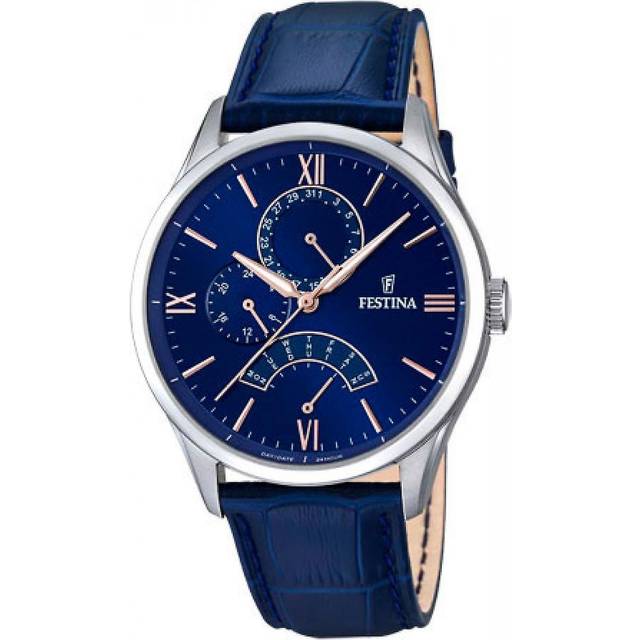 Festina Herrklocka F16823-3 Dress Blå/Läder Ø43 mm