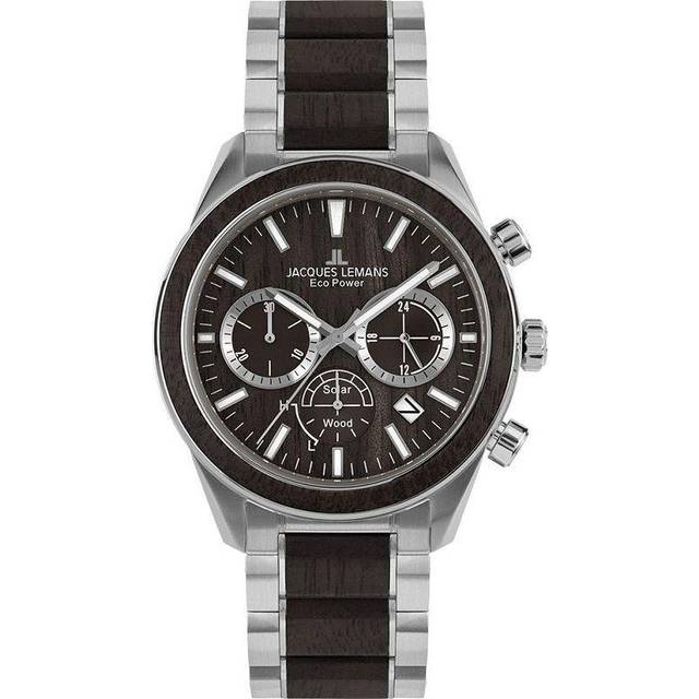 Jacques Lemans 1-2115I Eco Power Wood Herrenuhr 44mm 10ATM