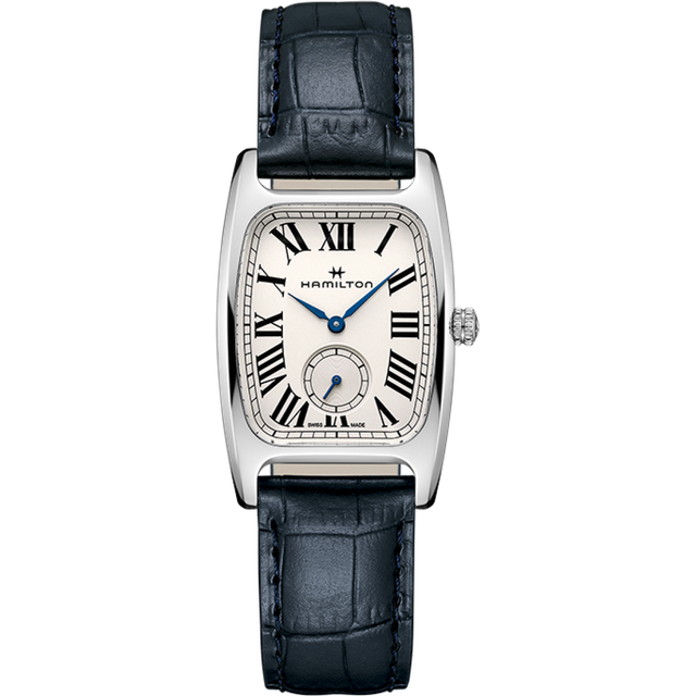 Hamilton H13421611 Men's American Classic Boulton Small Second Leather Strap Watch, Blue/White