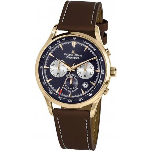 Jacques Lemans Herrklocka 1-2068K Retro Classic Blå/Läder Ø41 mm