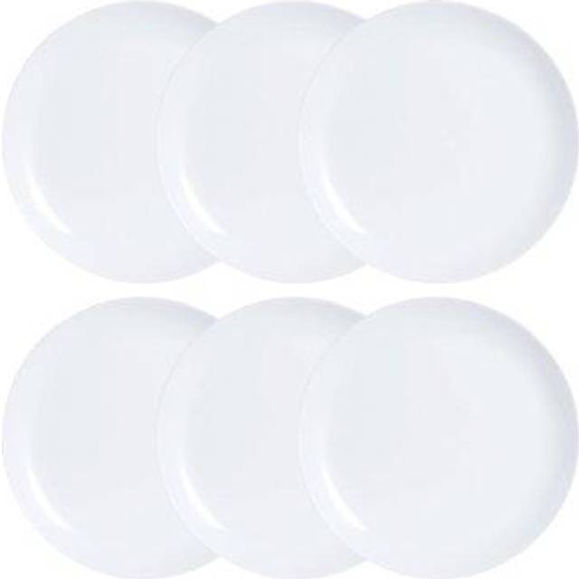 Luminarc Diwali Uppsättning av 6 extra resistenta opalglas middagstallrikar, 25 cm, vit