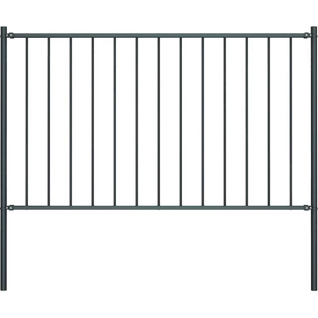 vidaXL Fence Panel with Posts Powder-coated Steel 1.81x0.75 m White