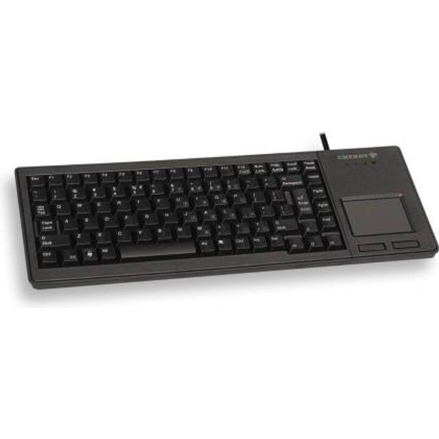 CHERRY XS Touchball-tangentbord, fransk layout, AZERTY-tangentbord, trådbundet tangentbord, mekaniskt tangentbord, ML-mekanik, högkvalitativ pekplatta med två musknappar, svart
