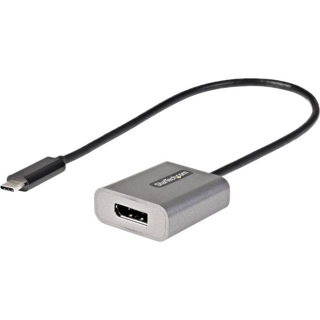 StarTech.com USB C to DisplayPort Adapter - 8K/4K 60Hz USB-C to DisplayPort 1.4 Adapter Dongle - USB Type-C to DP Monitor Video Converter - Works w/Thunderbolt 3 - w/12" Long Attached Cable